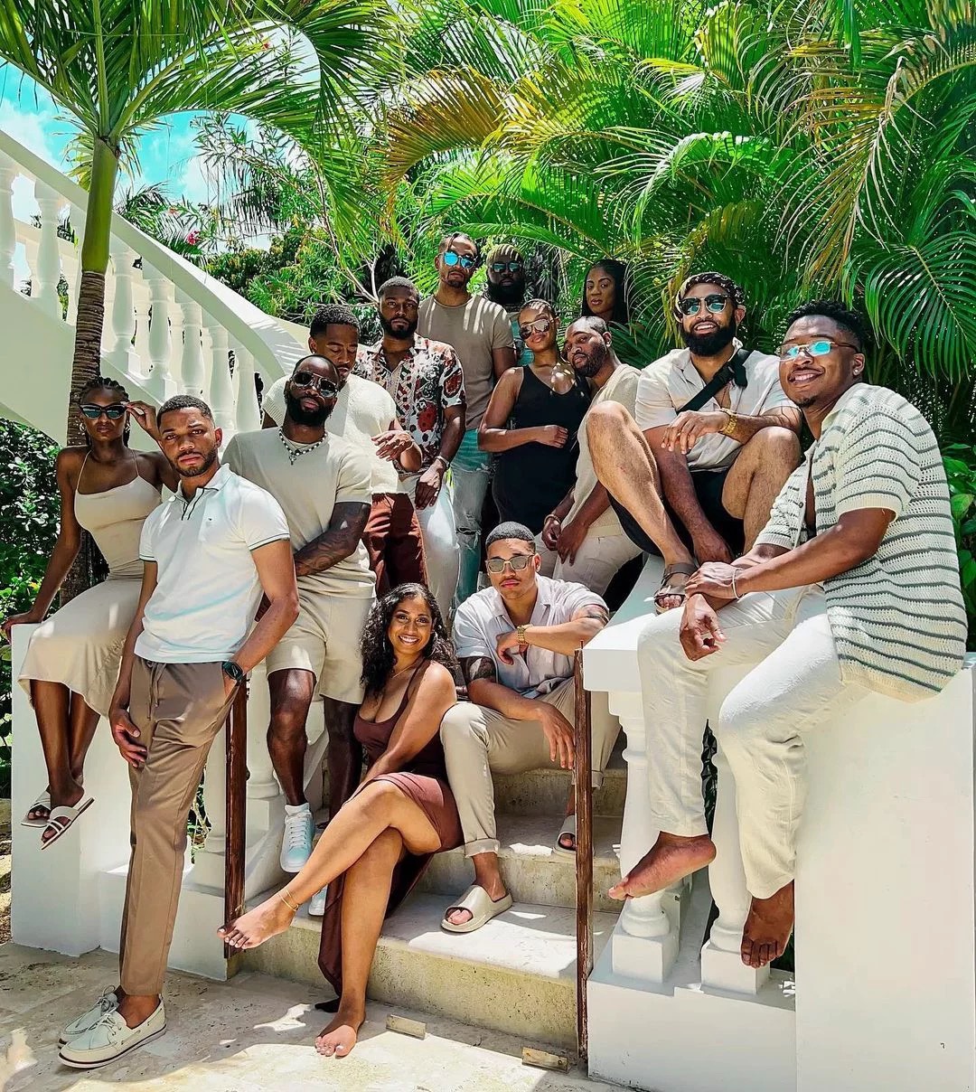 Group of friends on vacation in Jamaica